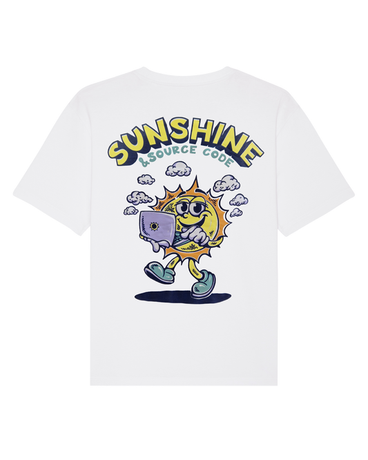 Programmer t-shirt "Sunshine & Source Code"