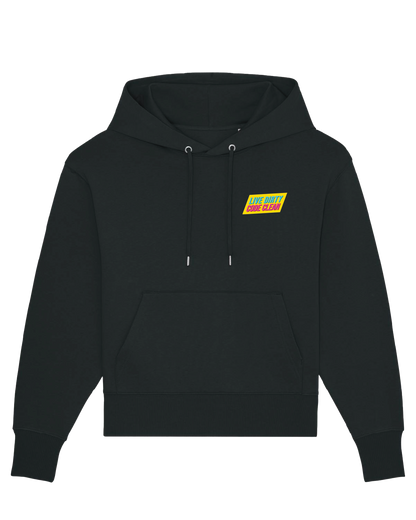 Coder / Programmer hoodie with the "Live Dirty, Code Clean" Design