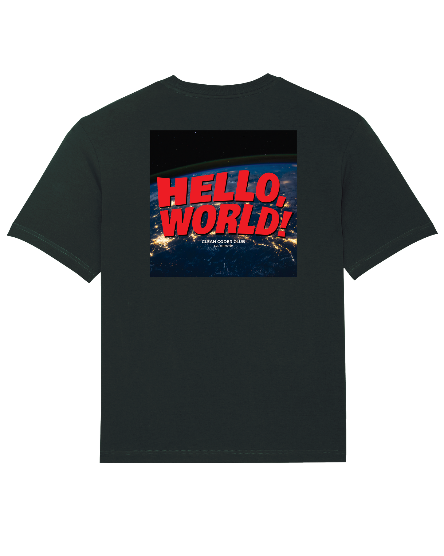 Coder / Programmer t-shirt with the "Hello World" Design from Clean Coder Club